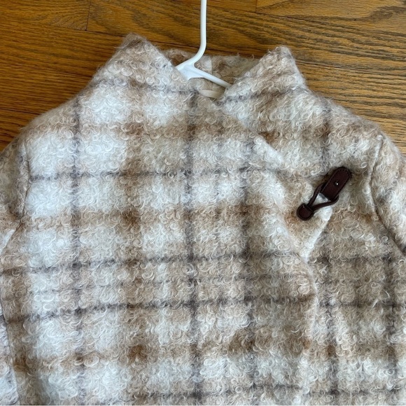 NEW Liz Claiborne Side Tab Cross Over Flannel Jacket Cream Beige Sz Medium NWT - Picture 2 of 8